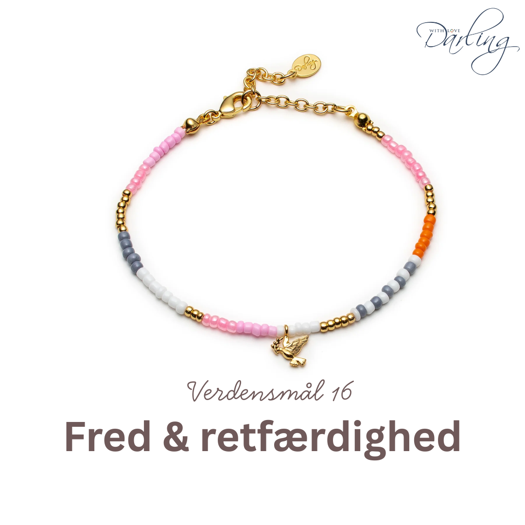 Peace Pink Pearl Bracelet