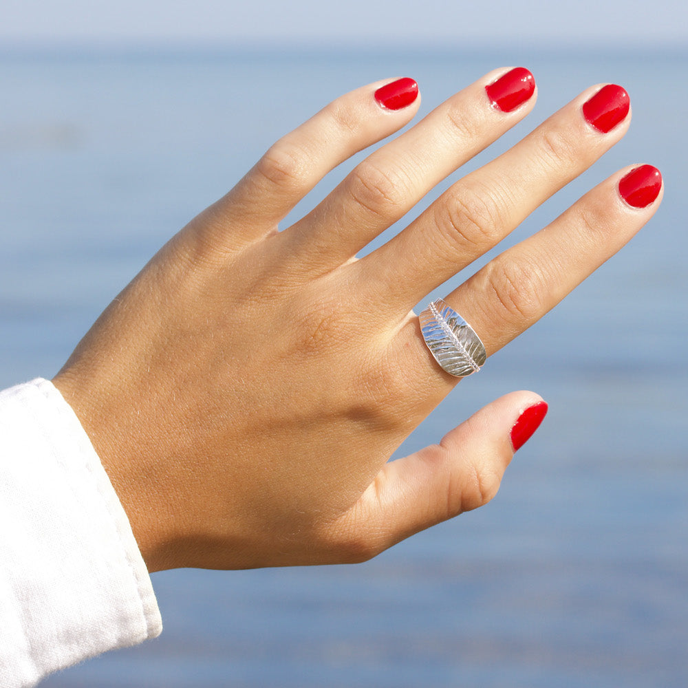 Ashok Leaf Ring Silver