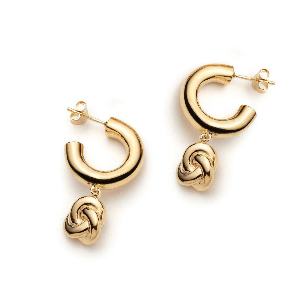 Knot Huggie Hoops