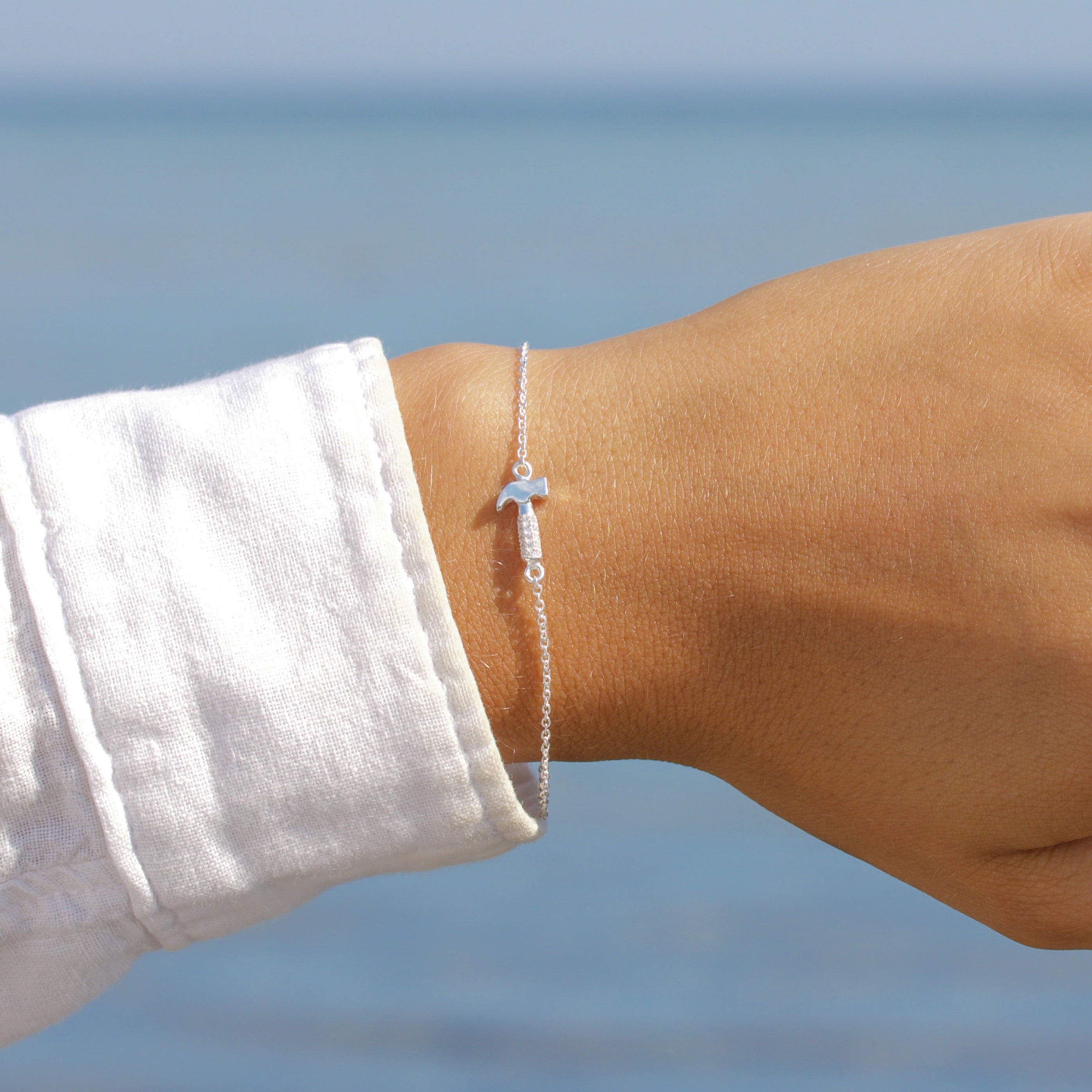 Hammer Bracelet Diamond Sterling Silver