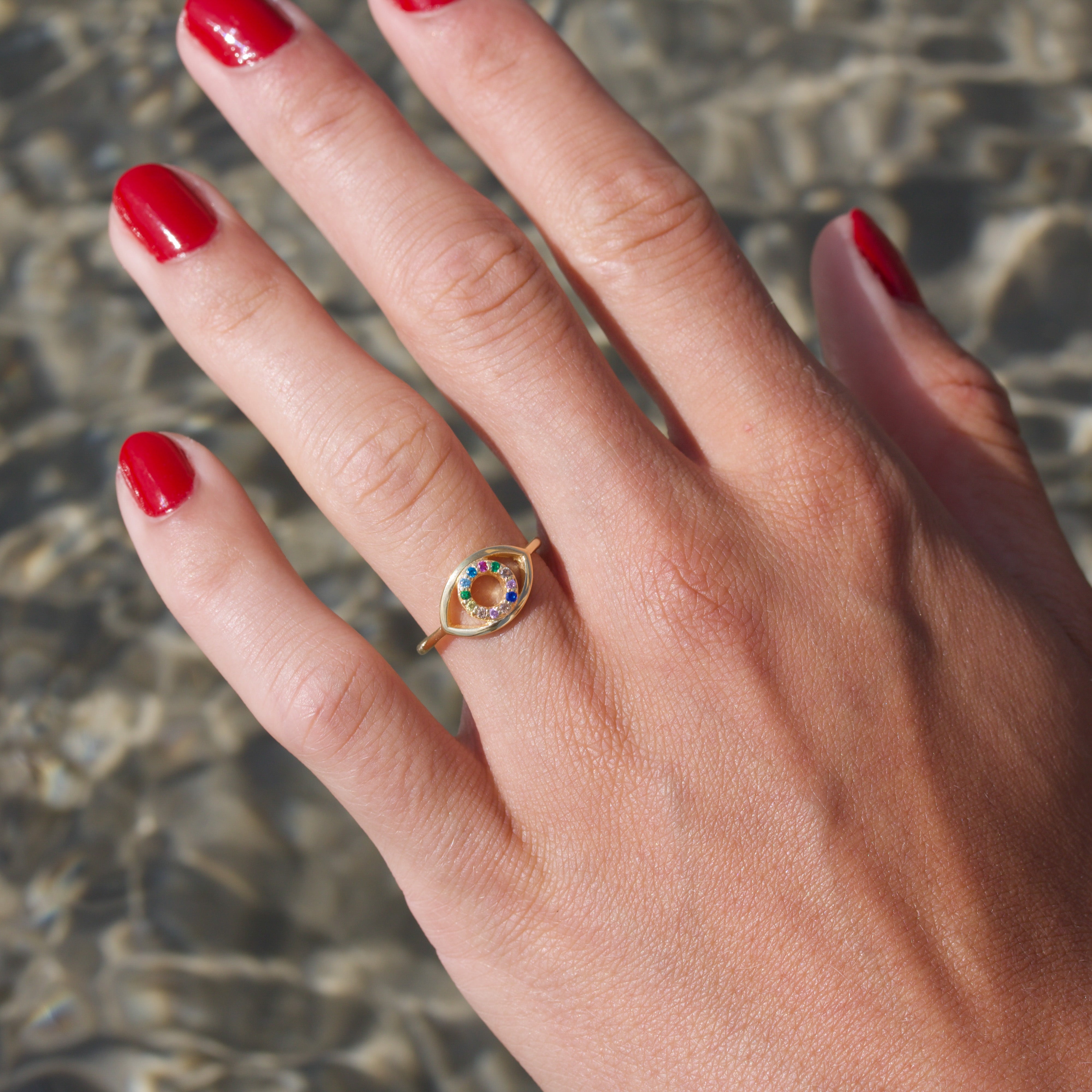 Rainbow Eye Ring