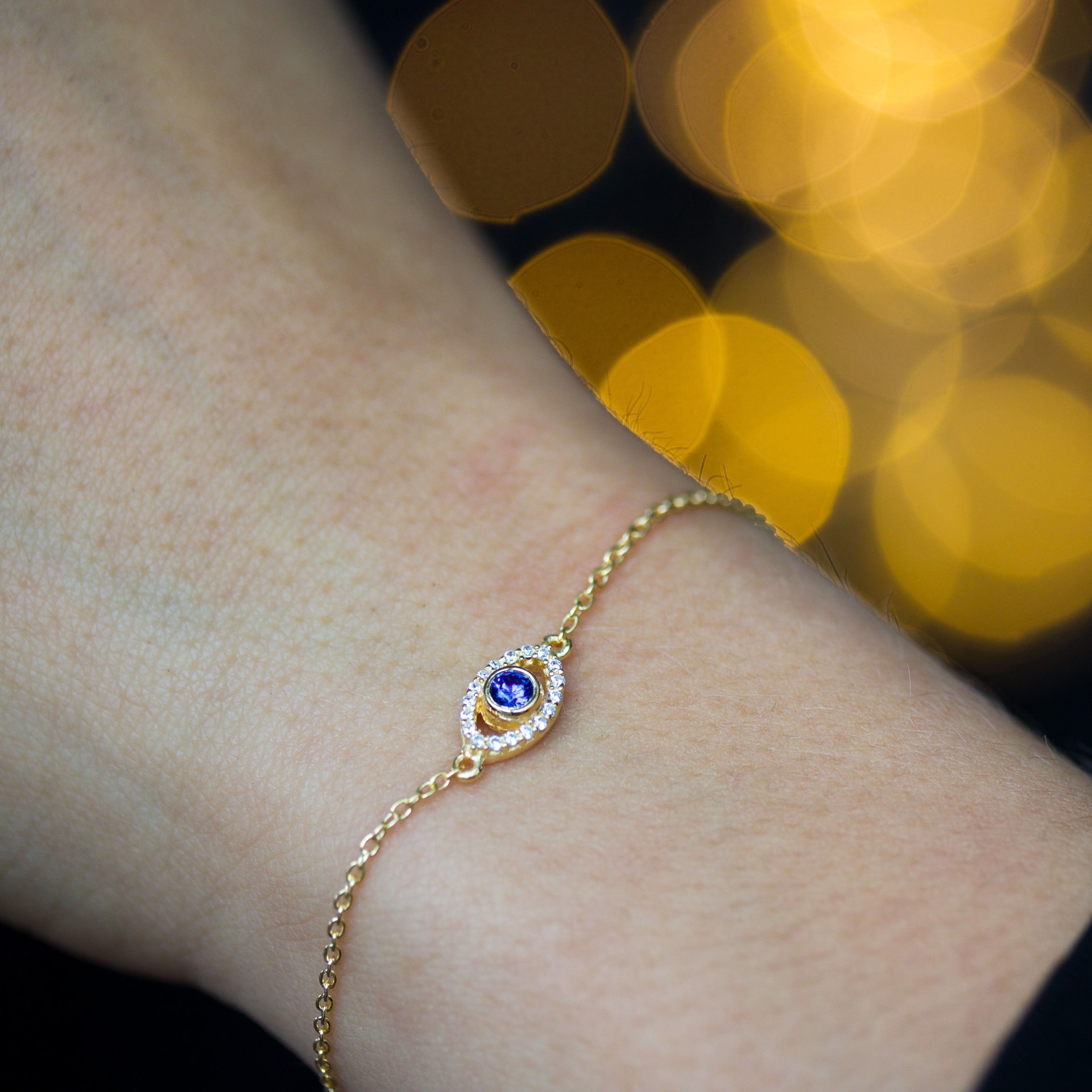 Sparkly Eye Bracelet Silver