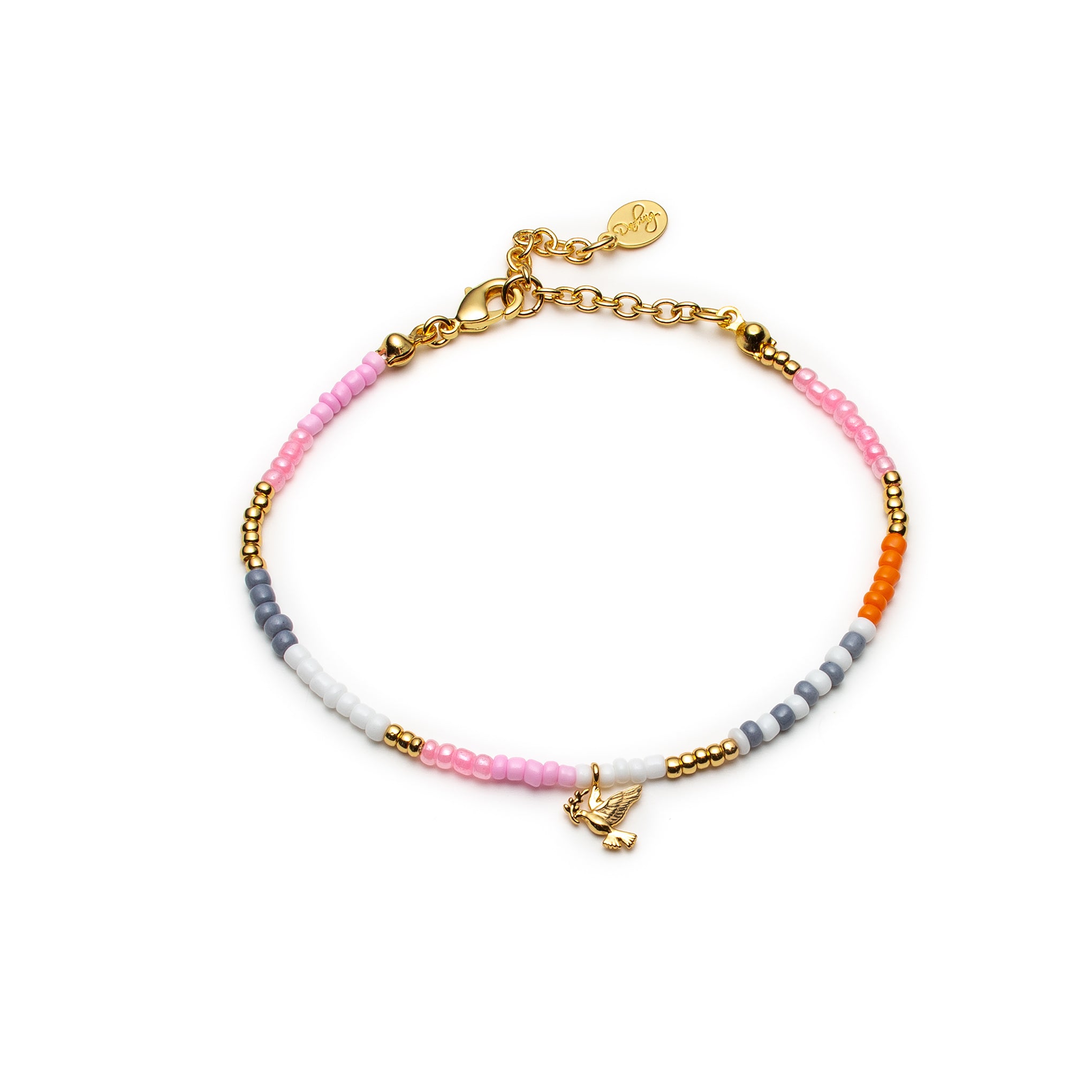 Peace Pink Pearl Bracelet