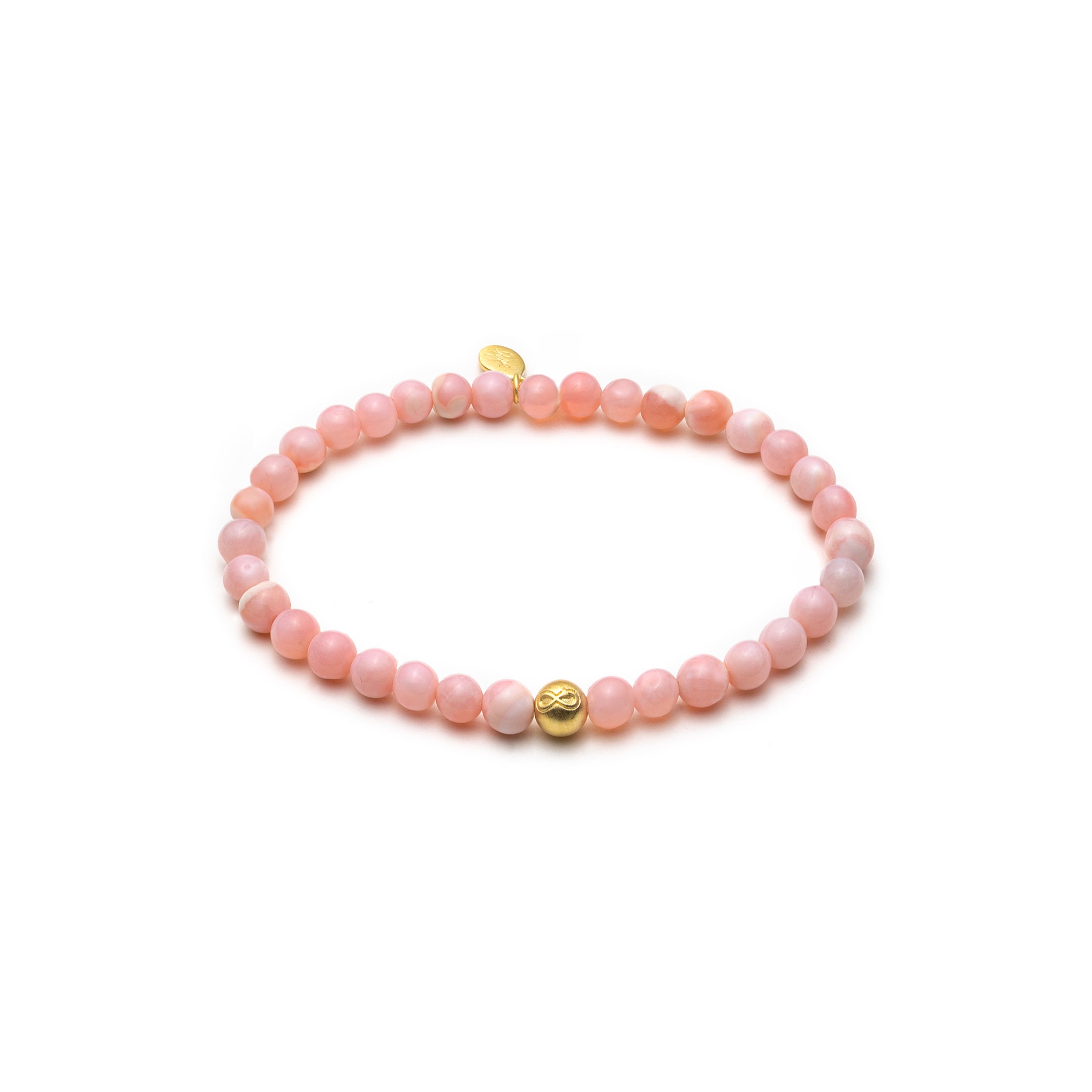Infinity Pink Opal Bead Bracelet
