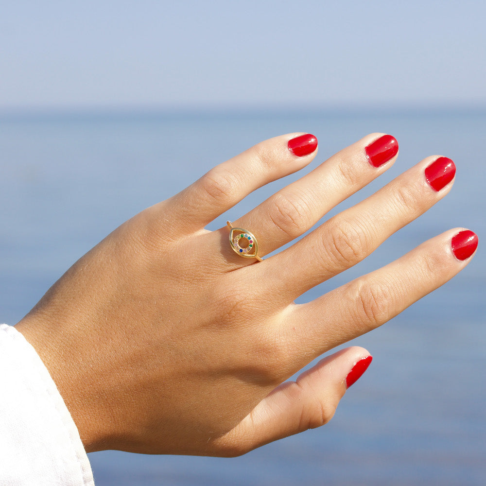 Rainbow Eye Ring