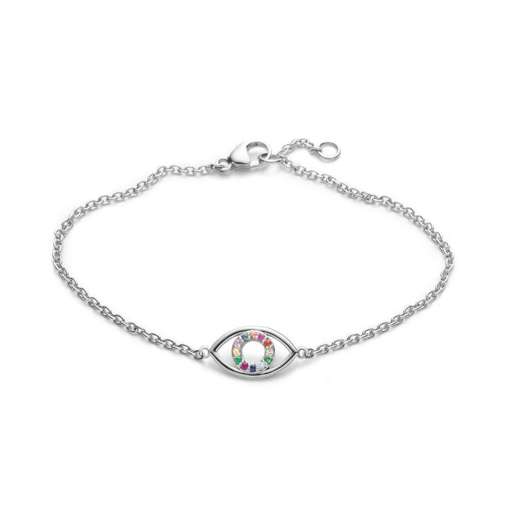 Rainbow Eye Bracelet Sterling Silver