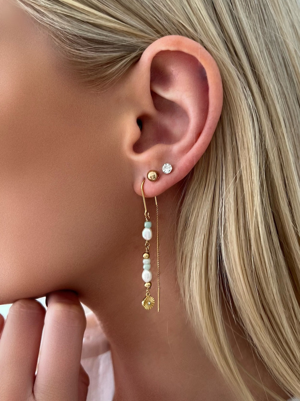 Innovation beaded Chain Earring