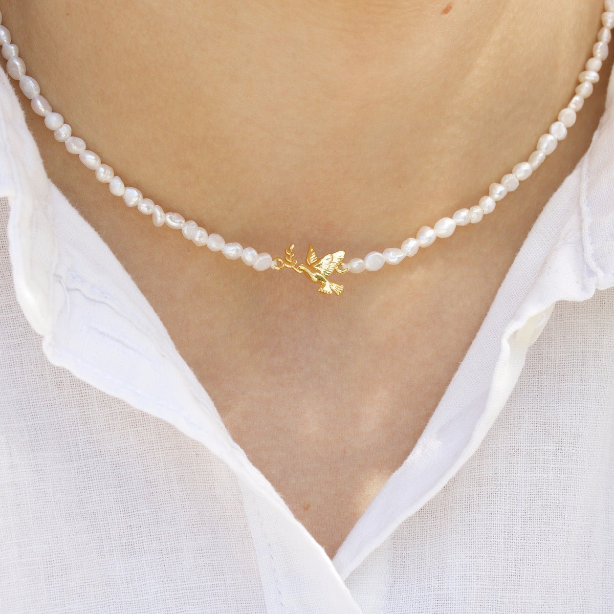 Peace 🕊️ Pearl Necklace