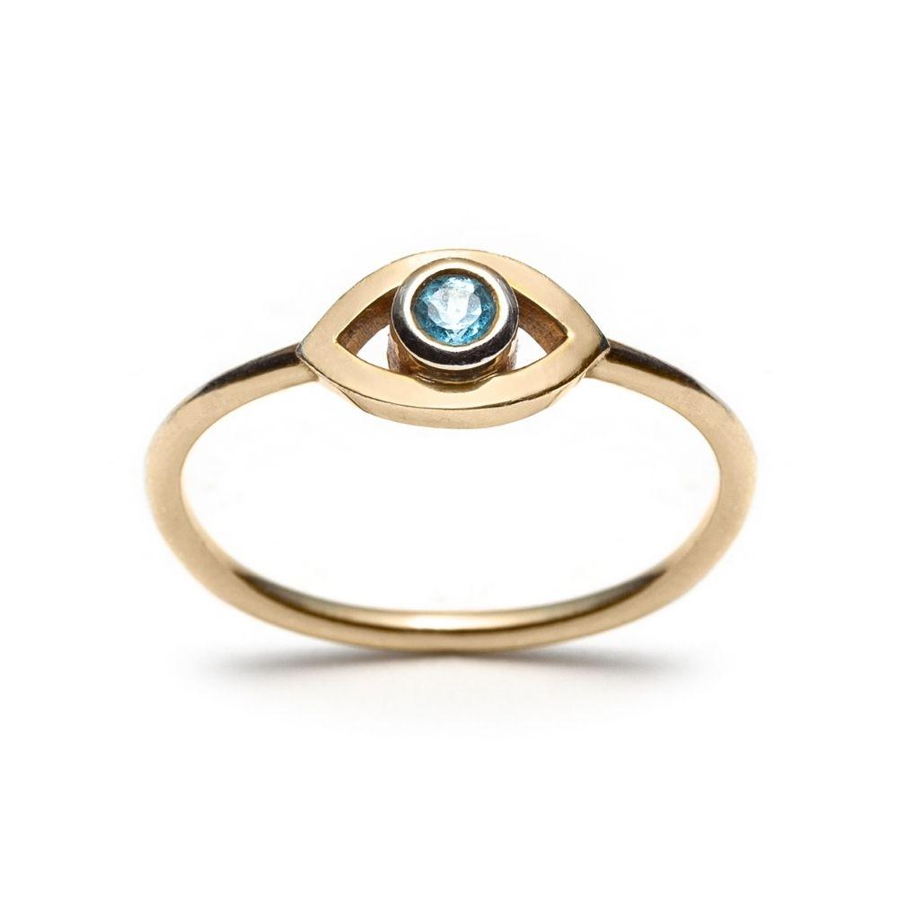 Blue Topaz Eye Ring - With Love Darling