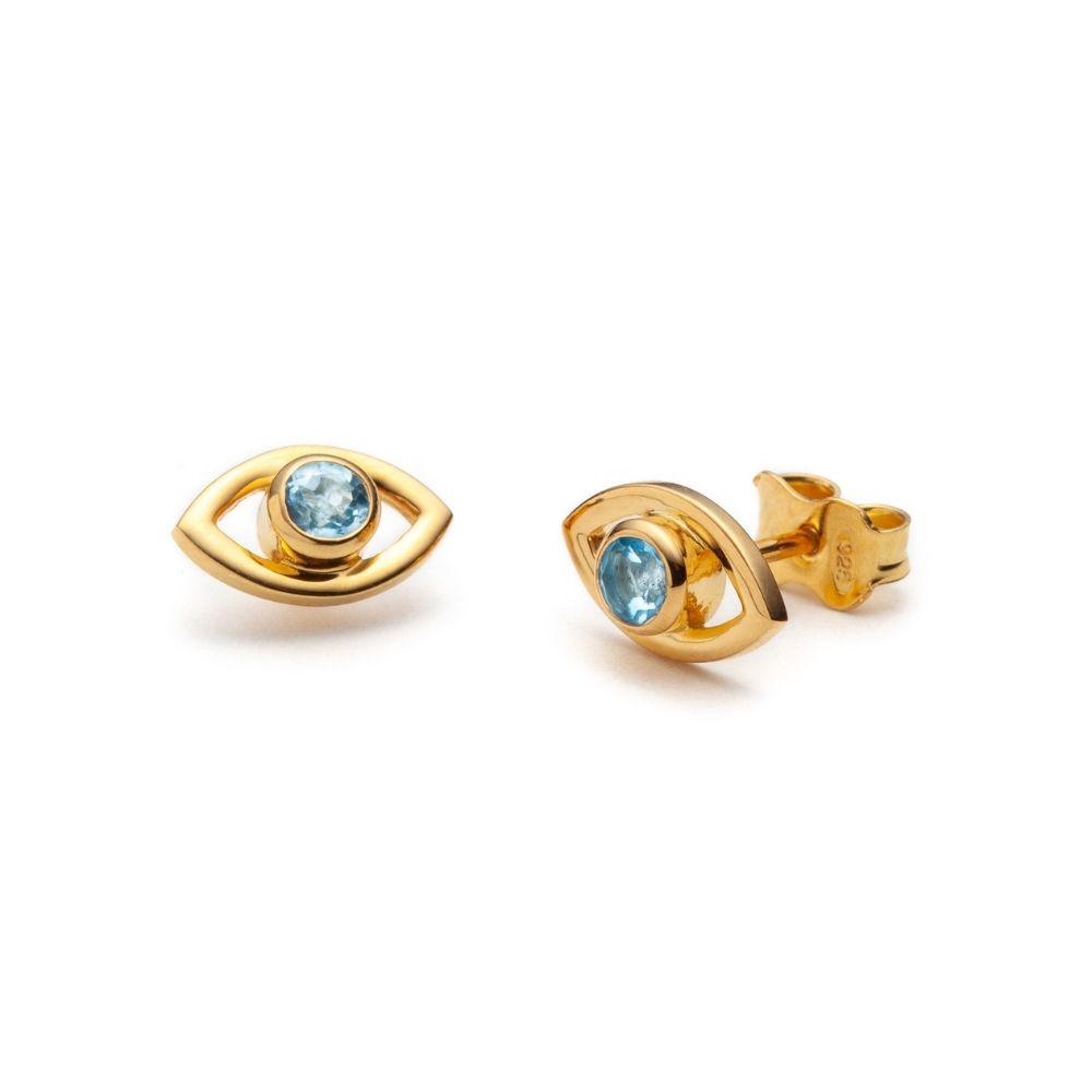 Blue Topaz Eye Studs - With Love Darling