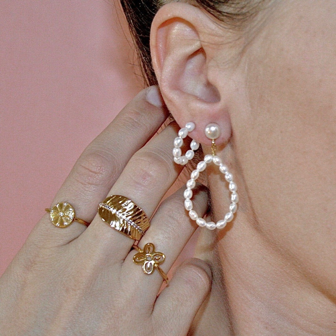 Hoop Pearl Earrings Small - With Love Darling