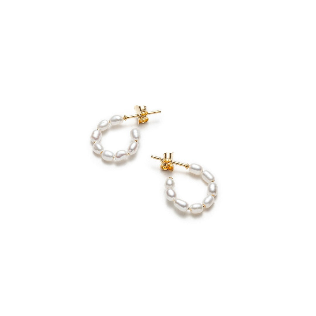 Hoop Pearl Earrings Small - With Love Darling