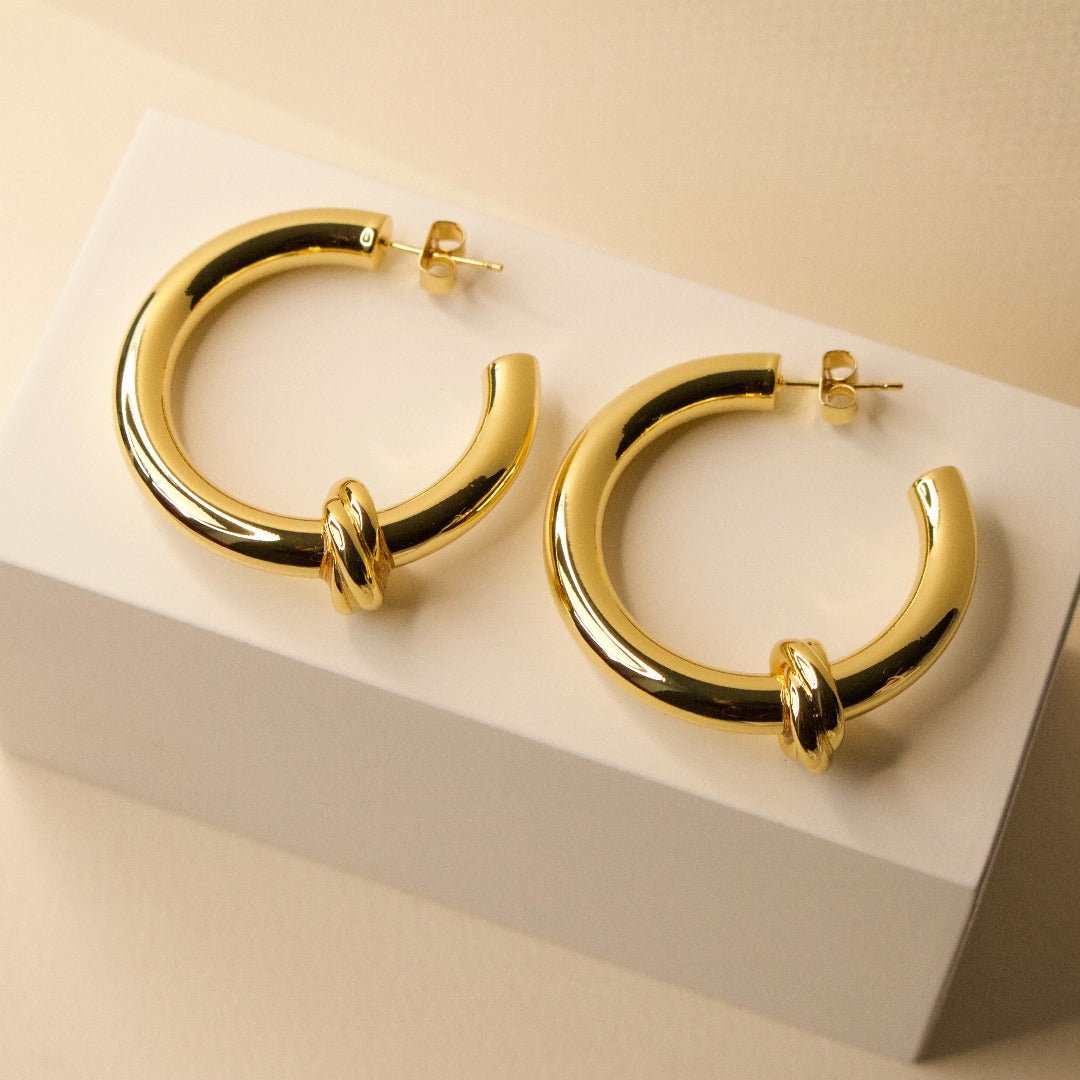Knot Hoop Earrings - With Love Darling