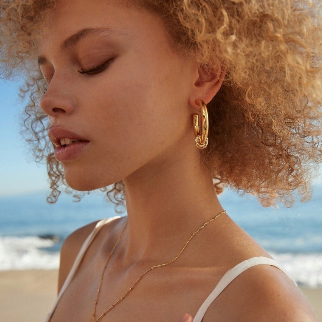 Knot Hoop Earrings - With Love Darling