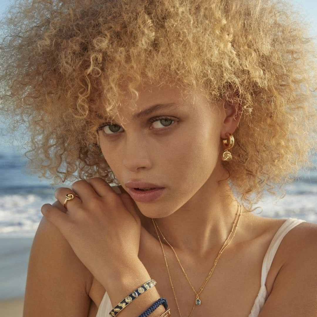 Knot Huggie Hoops