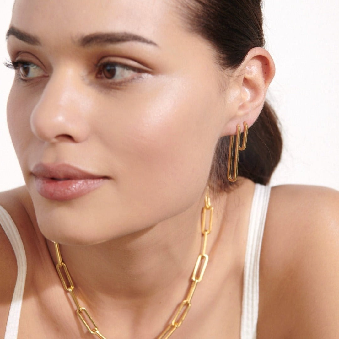Mia Long Link Earrings - With Love Darling
