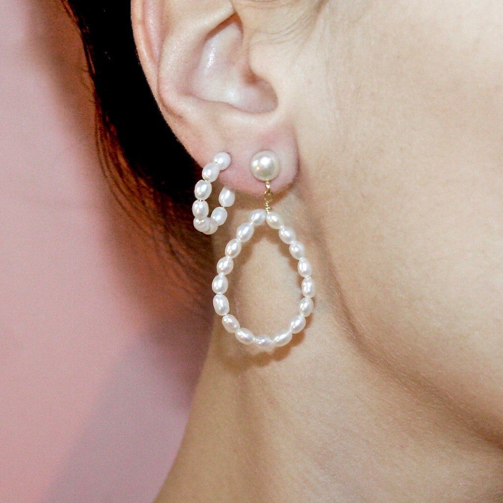 Oval Pearl Earrings - With Love Darling