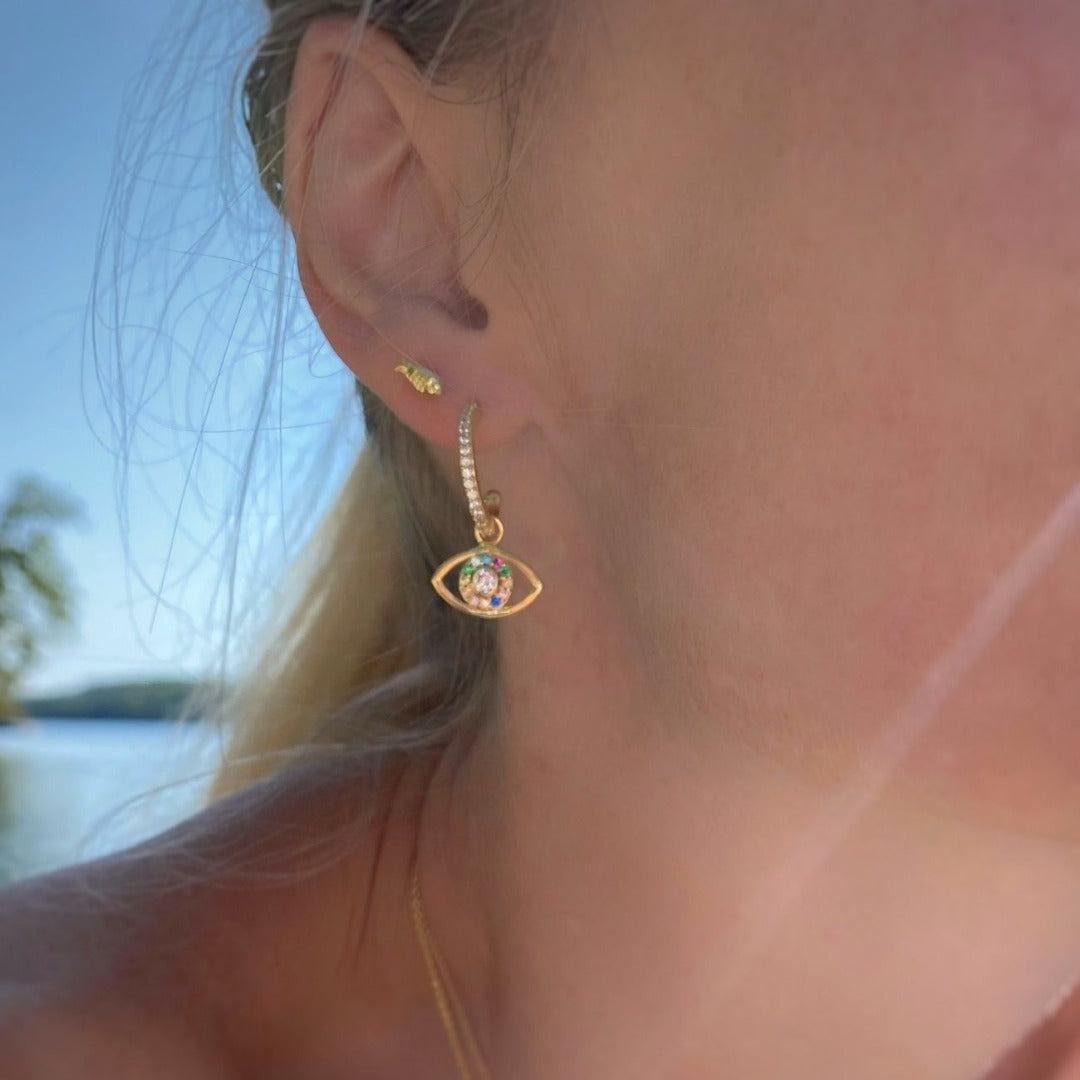 Rainbow Eye Hoops - With Love Darling
