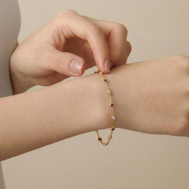 Bezel Bracelet Pink