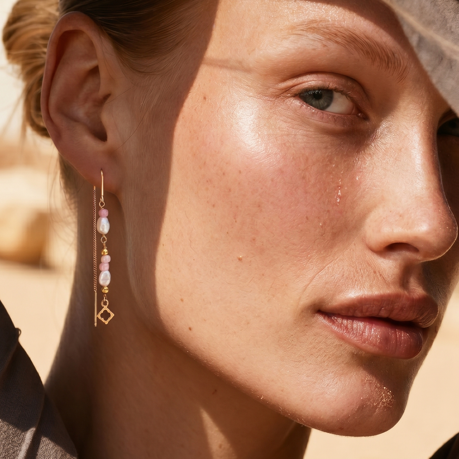 Community beaded Chain Earring