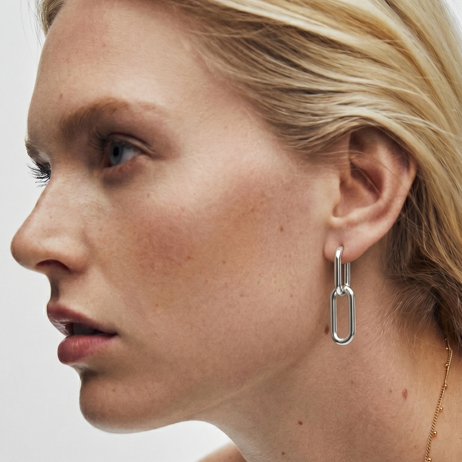 Mia Two Link Earrings Silver