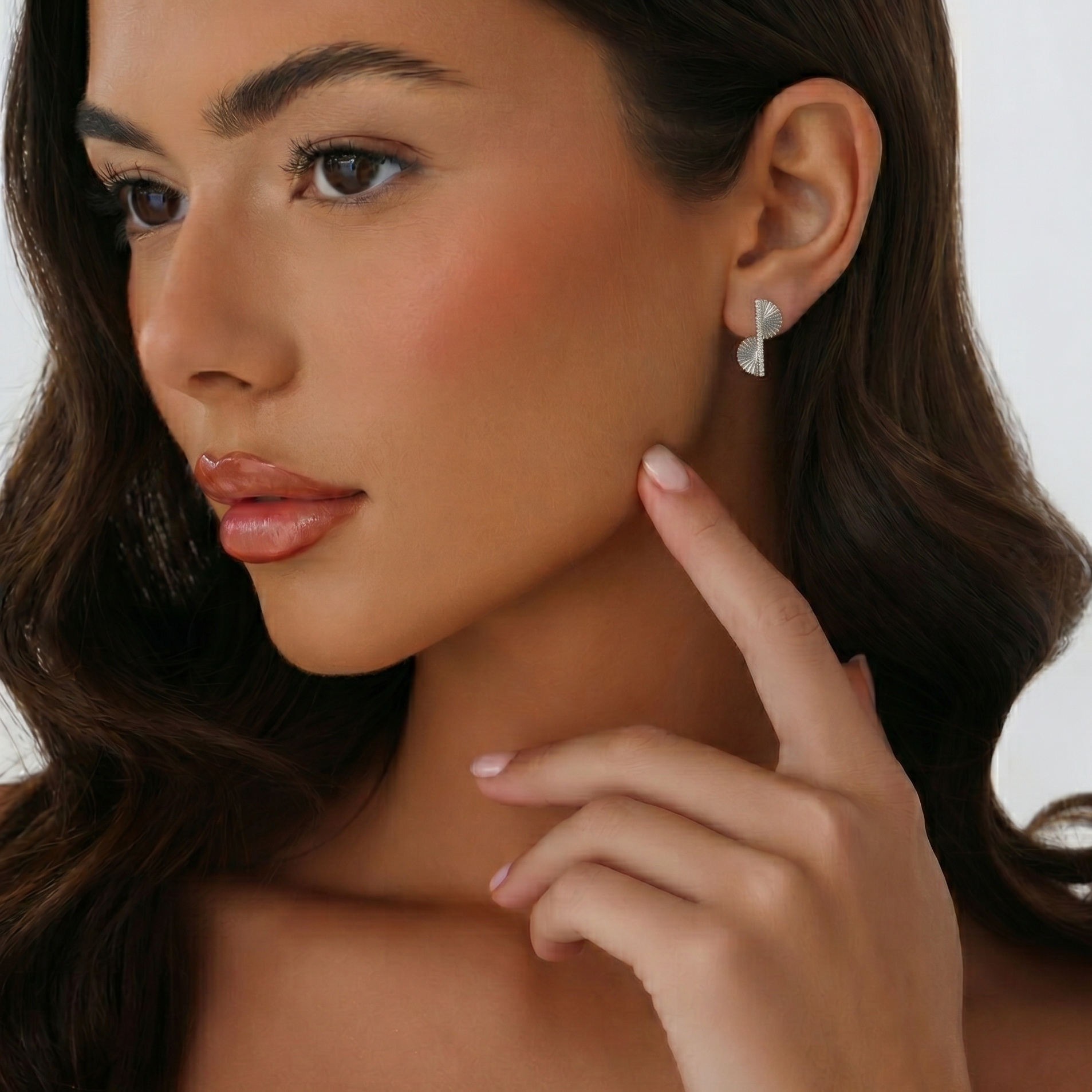 Fan Leaf Earrings Silver