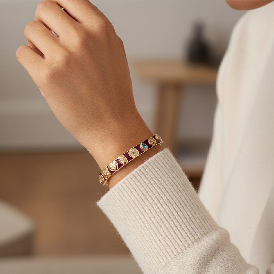 Global Goal Bangle Burgundy