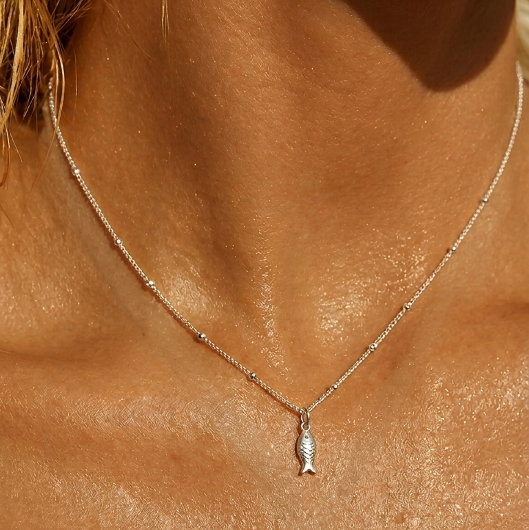 Fish Necklace Silver