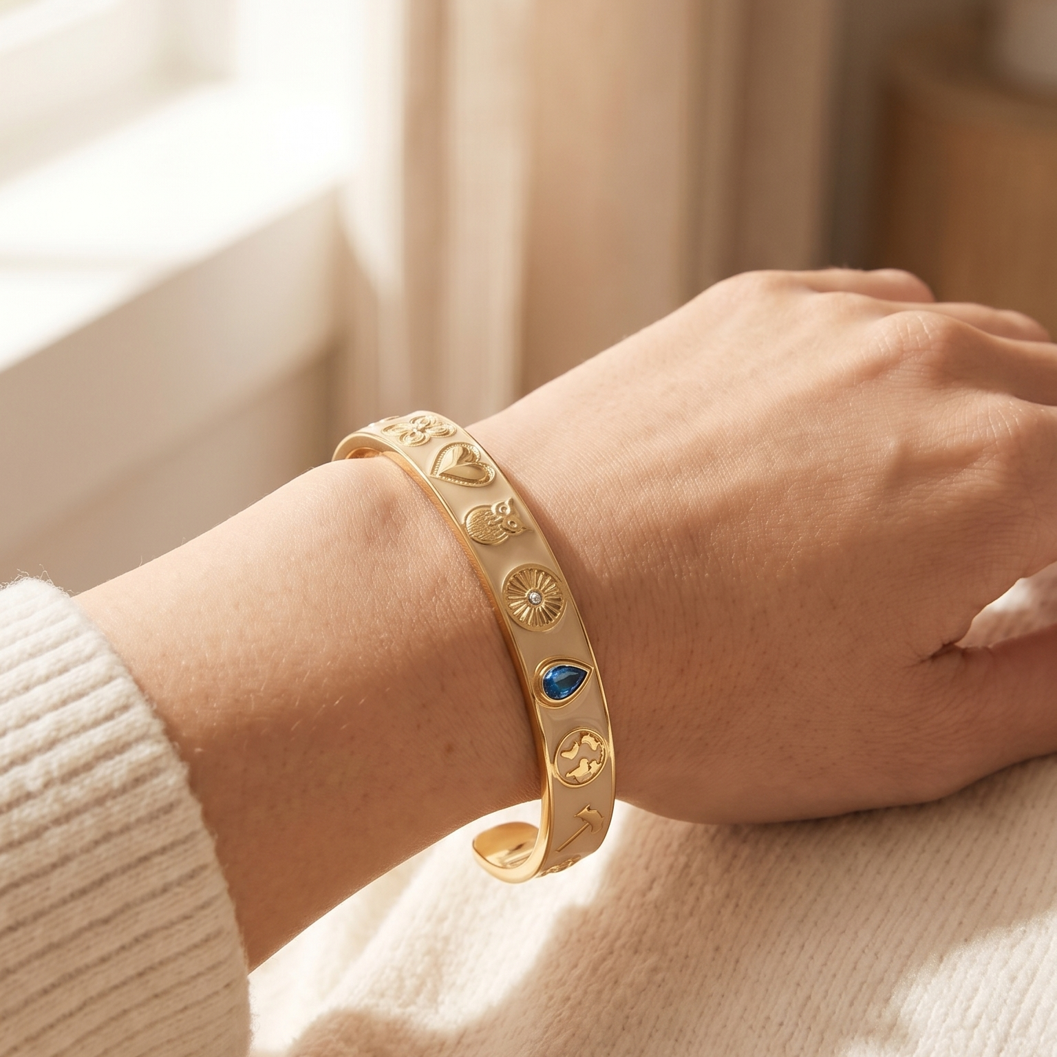 Global Goals Bangle Beige