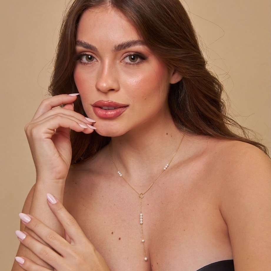 Love Pearl Lariat Necklace