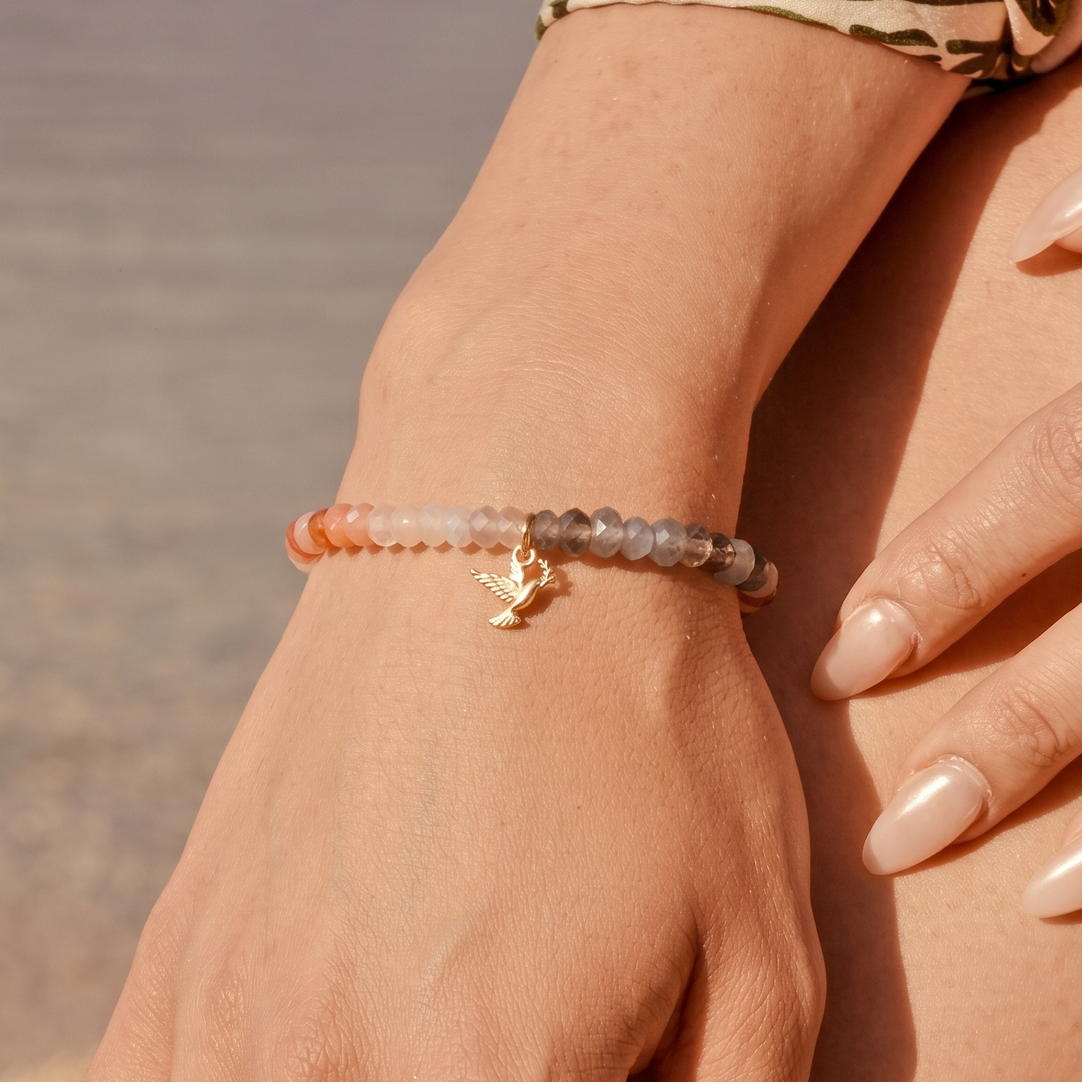 Moonstone Peace Bracelet