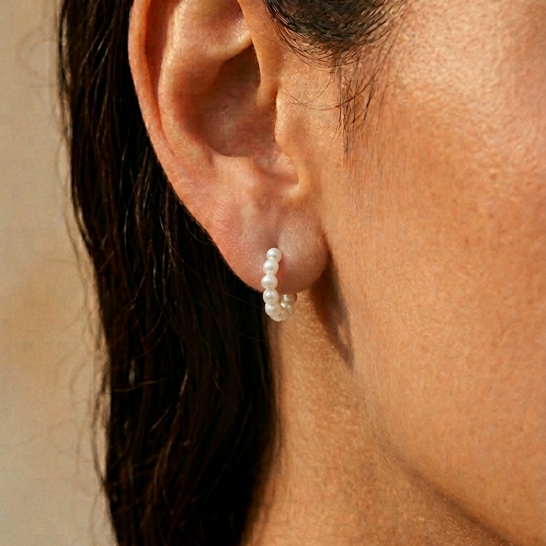 Hoop Pearl Earrings Small