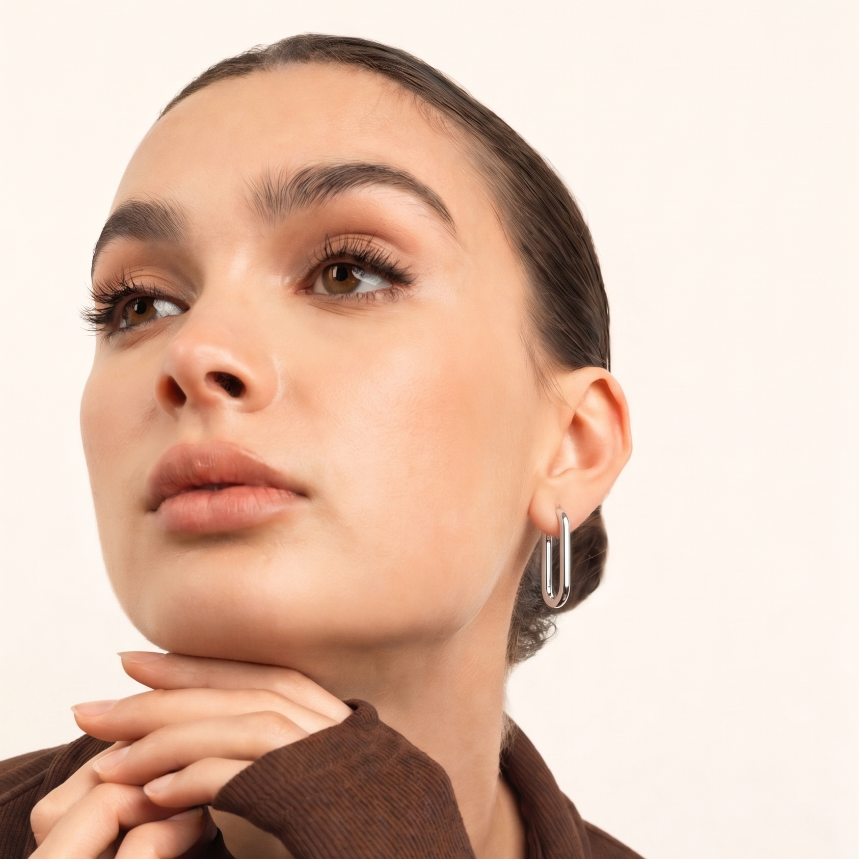 Mia Short Link Earrings Silver
