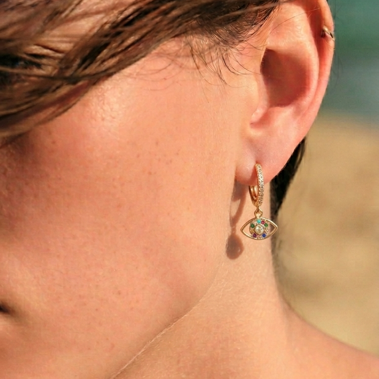 Rainbow Eye Hoops