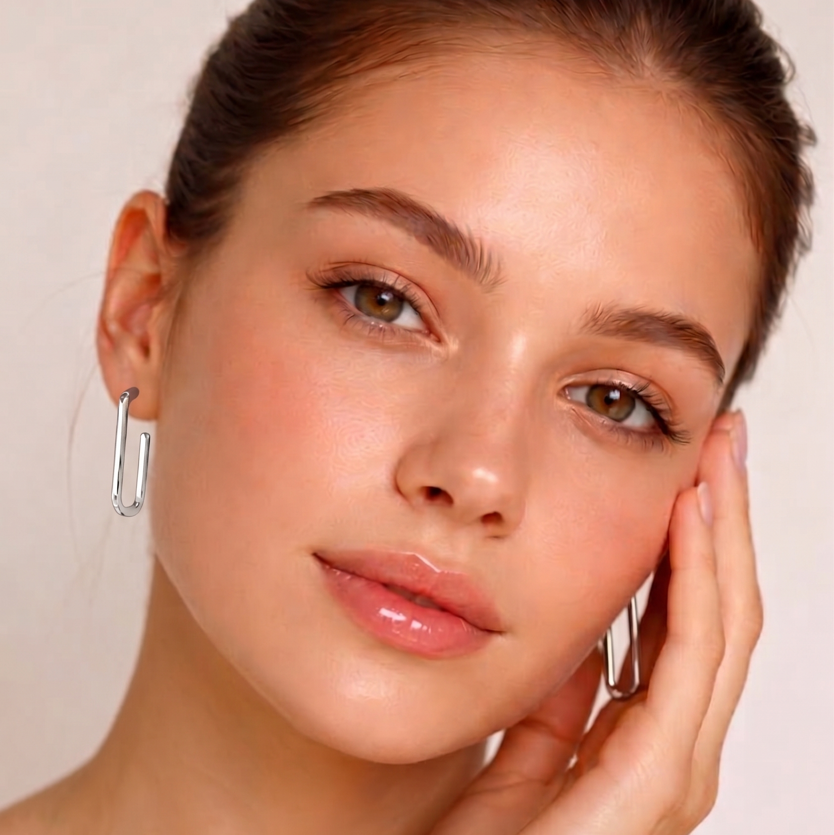 Mia Short Link Earrings Silver