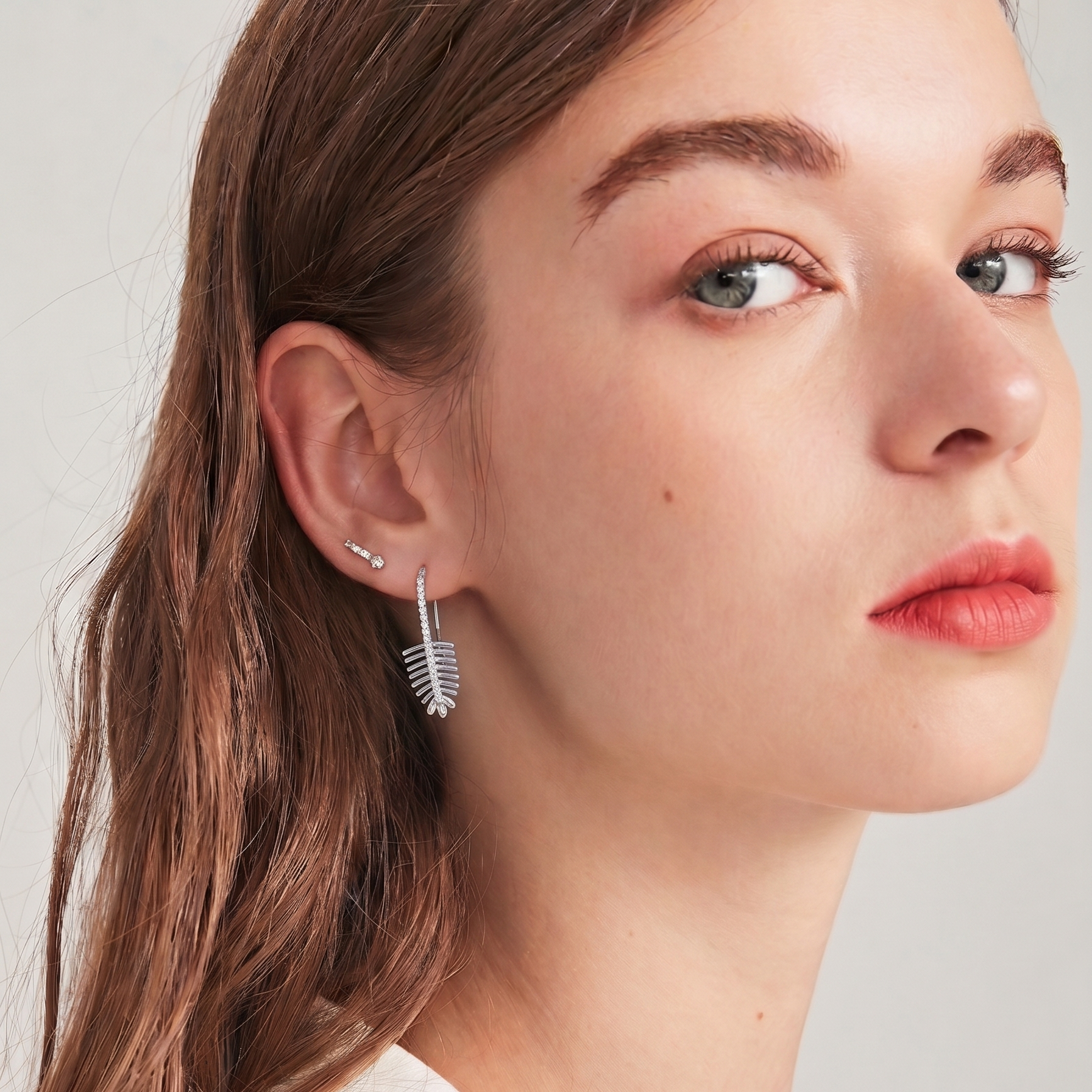 Tulsi Leaf Earrings Silver