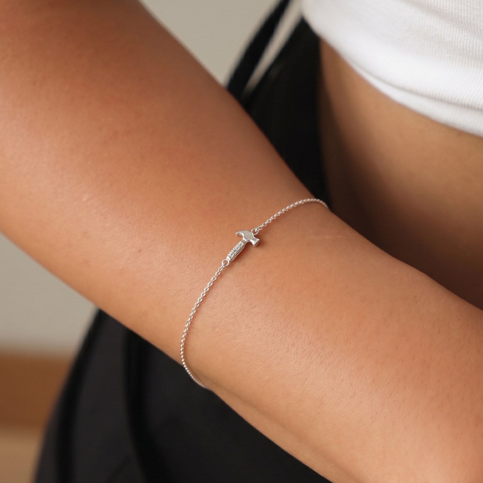 Hammer Bracelet Diamond Sterling Silver