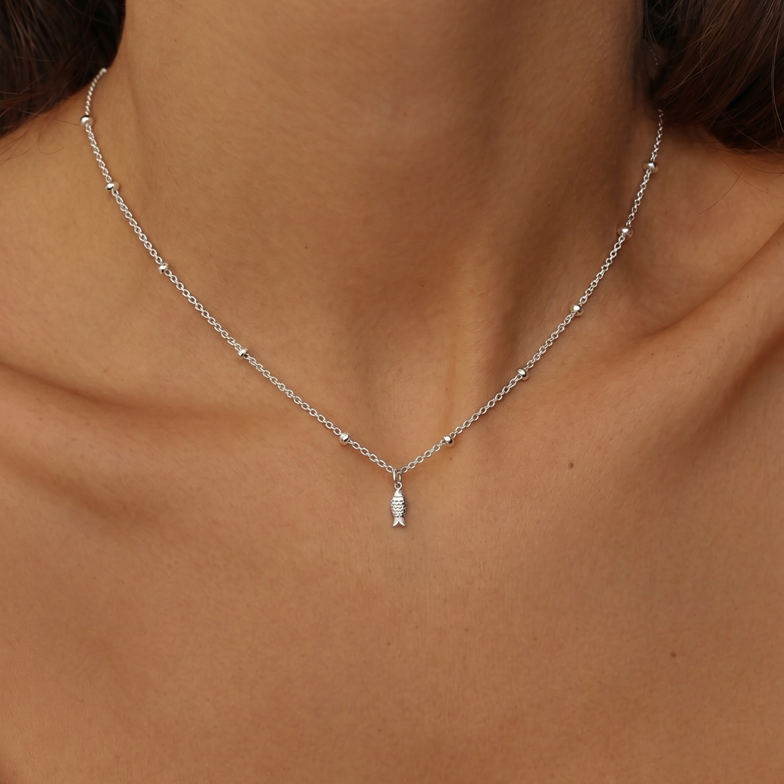 Fish Necklace Silver