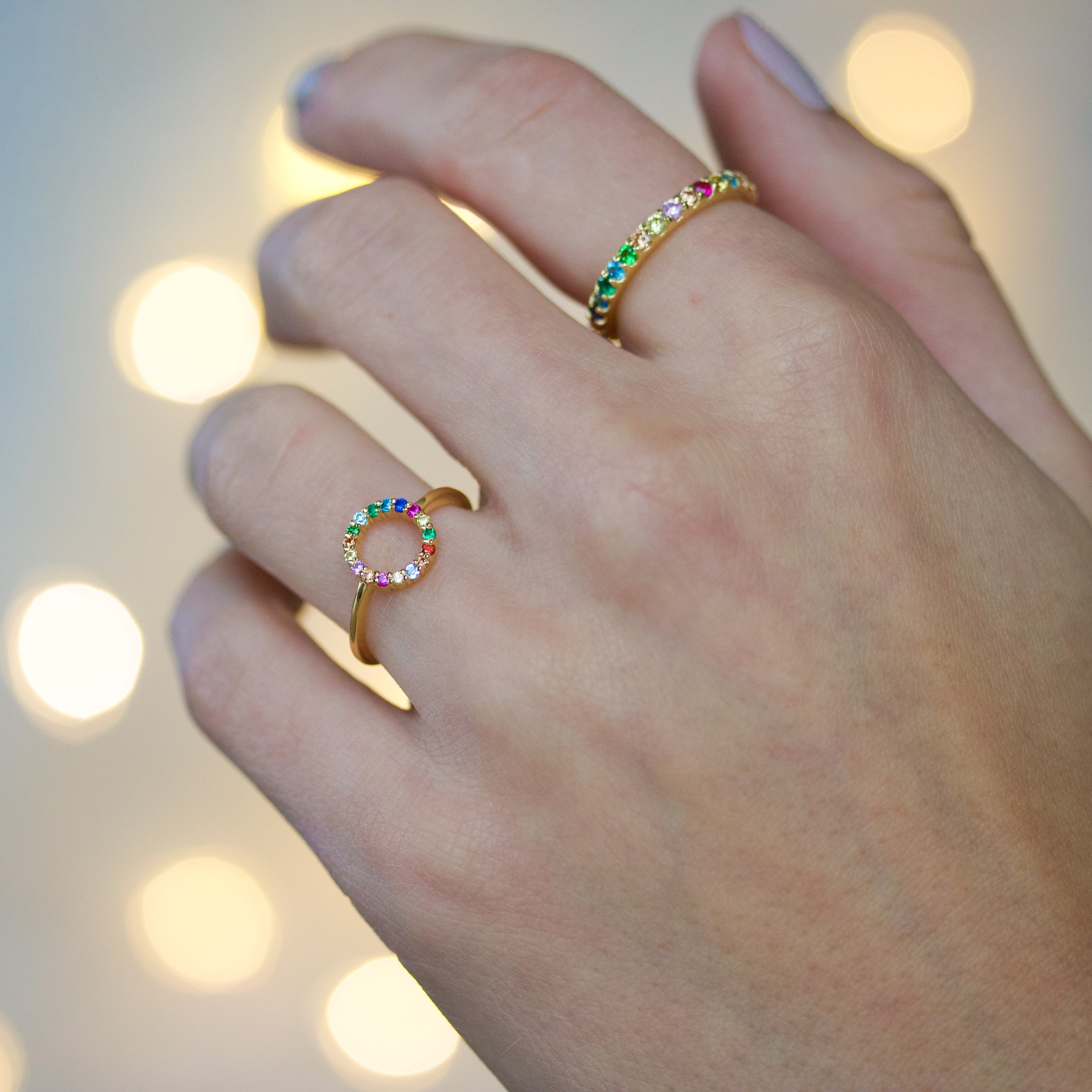 Rainbow Ring Silver
