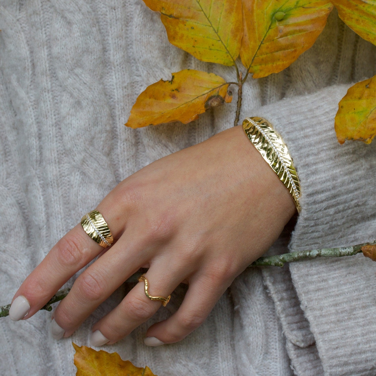 Ashok Leaf Cuff Silver