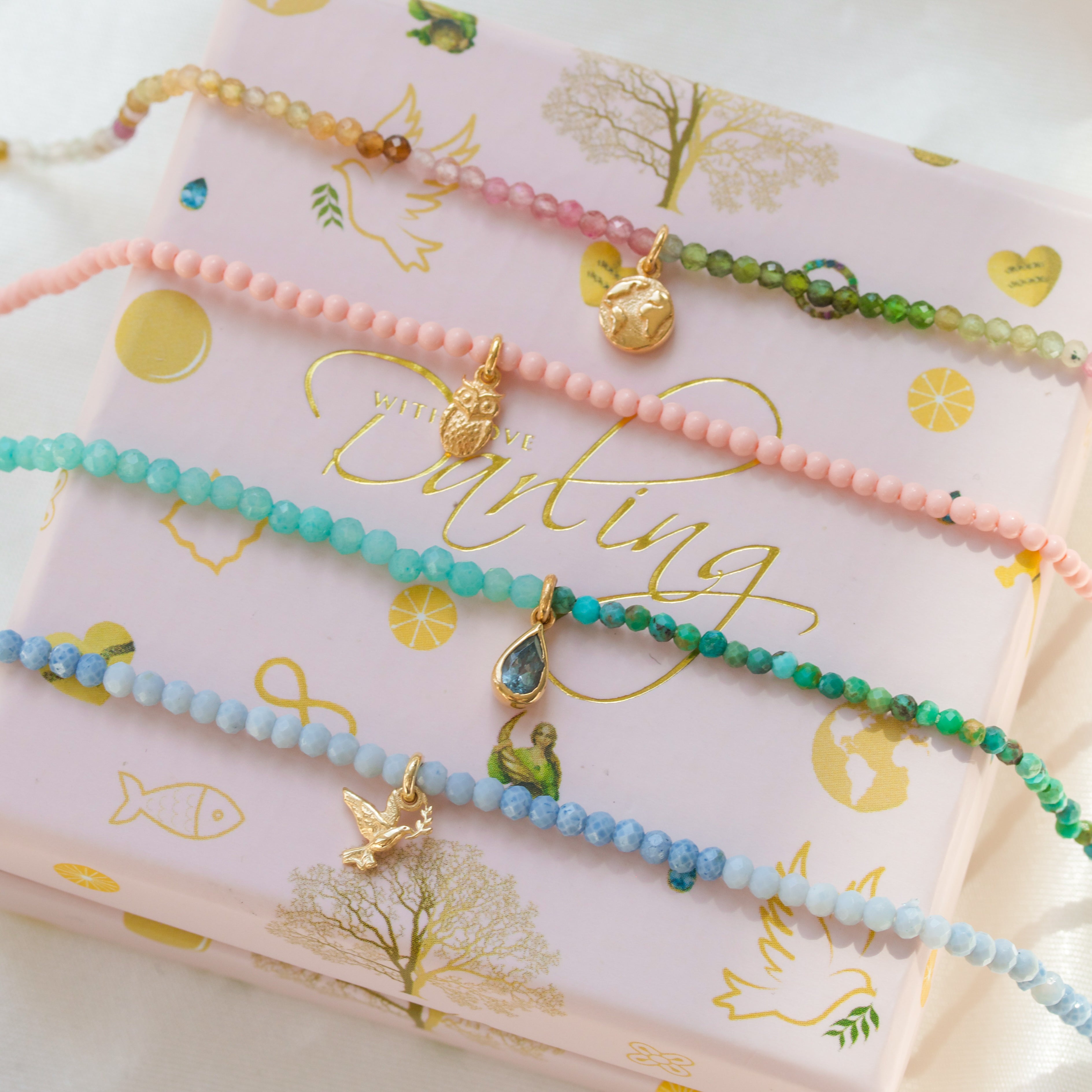 Fred 🕊️ Blue Wrap Pearl Bracelet and Necklace