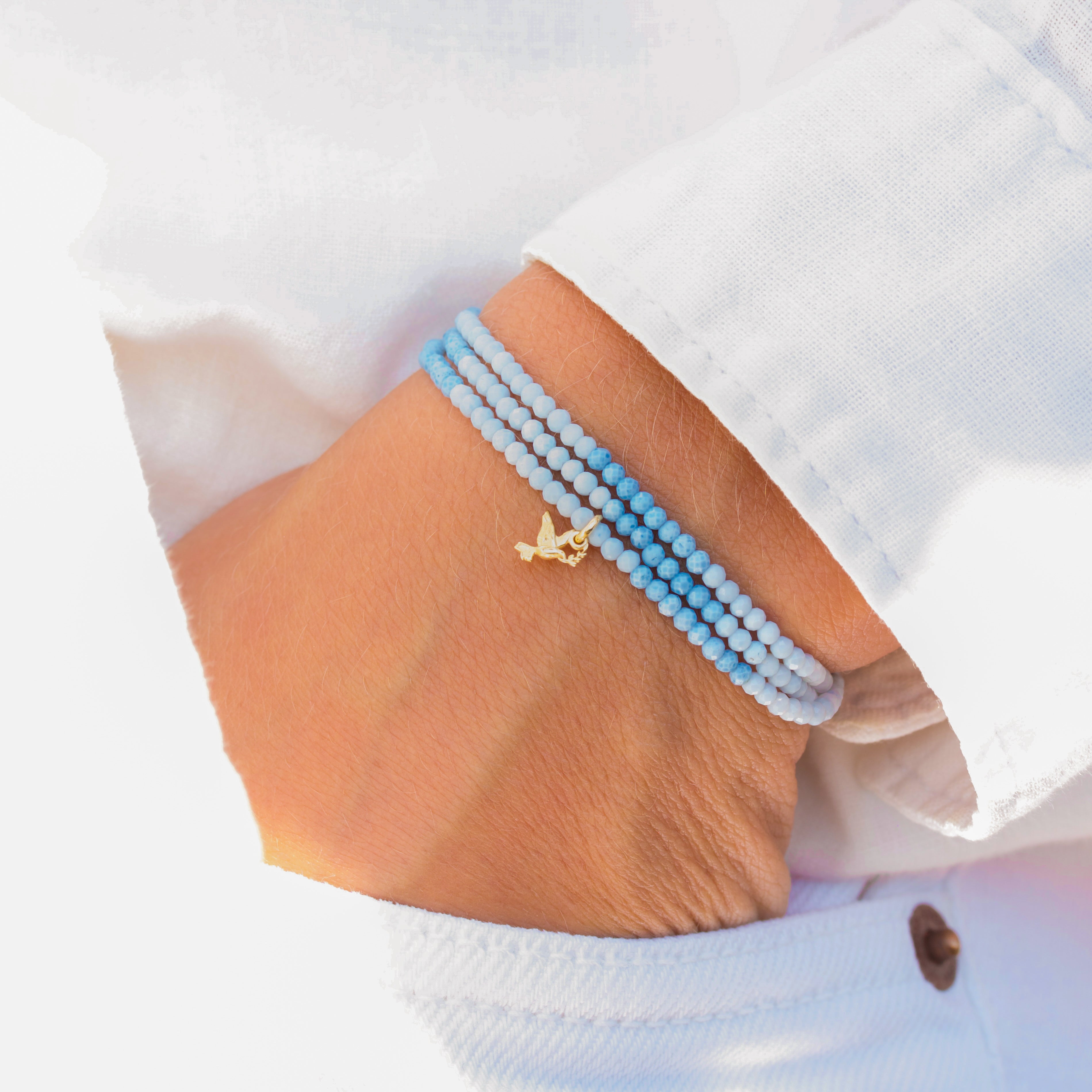Fred 🕊️ Blue Wrap Pearl Bracelet and Necklace