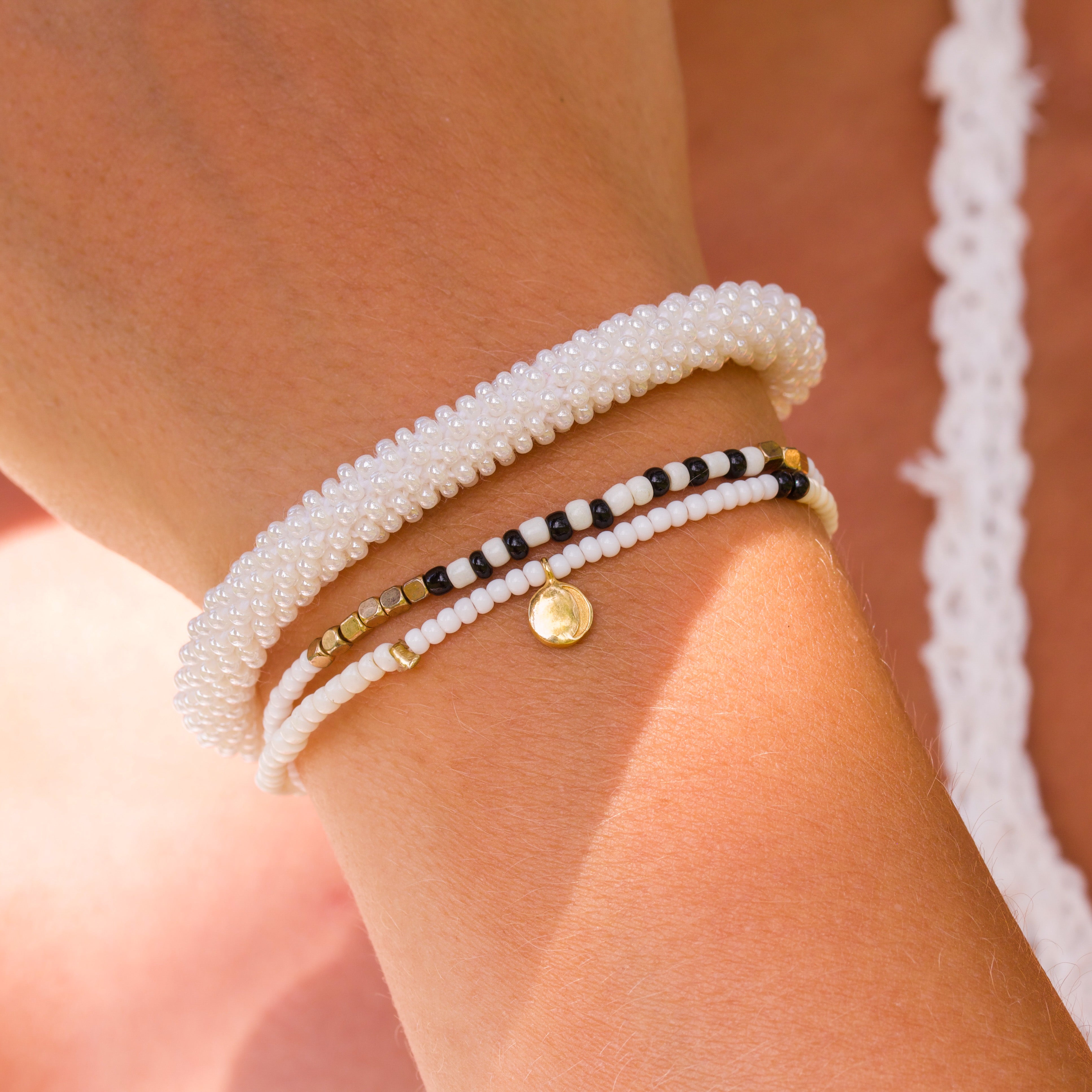 Zebra Wrap Beaded Bracelet
