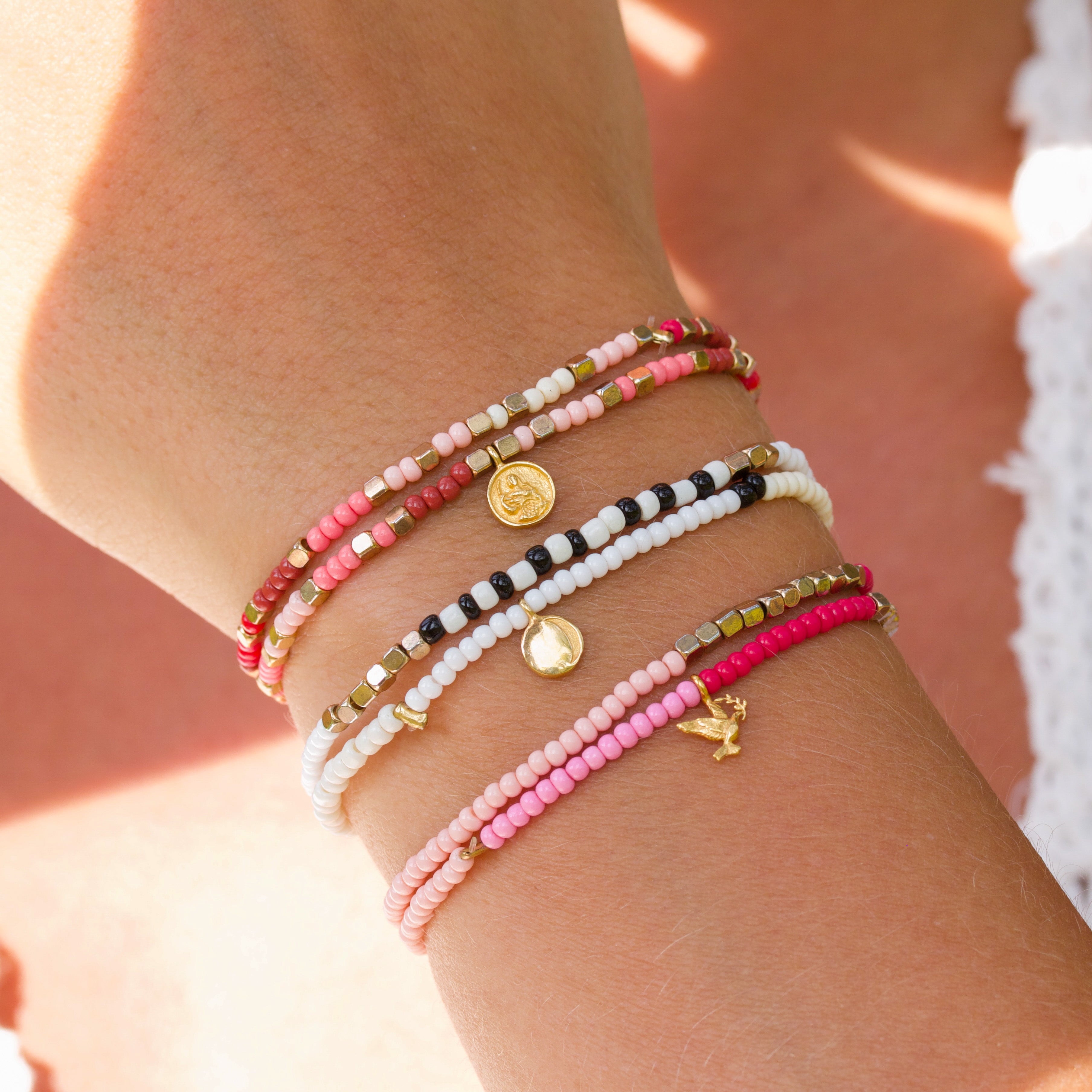 Zebra Wrap Beaded Bracelet