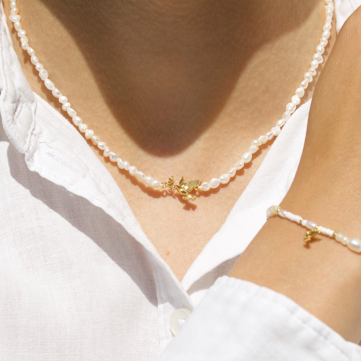 Peace 🕊️ Pearl Necklace