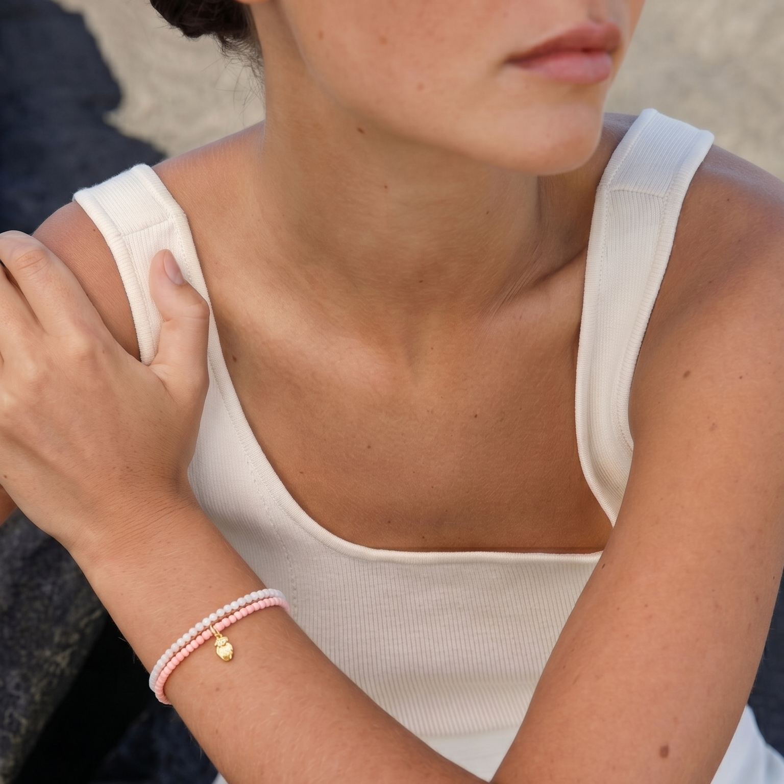 Pink Opal Wisdom 🦉 Wrap Pearl Bracelet