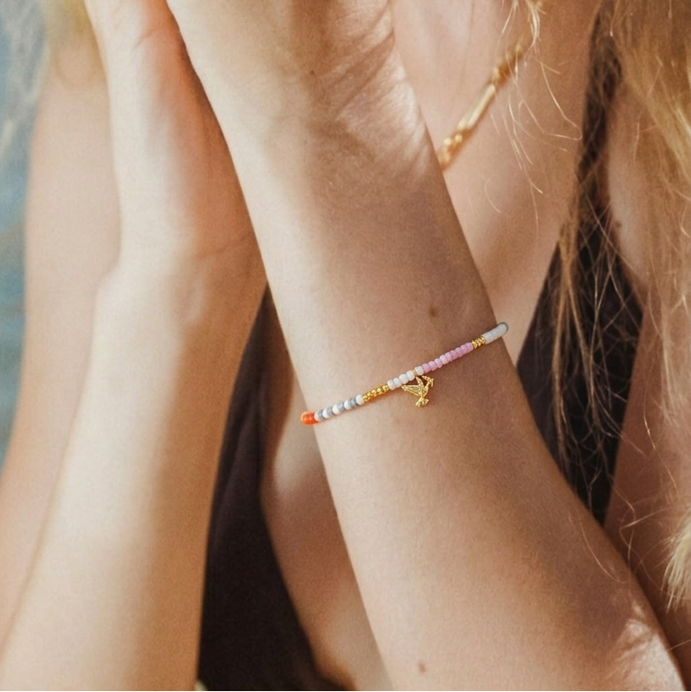 Peace Pink Pearl Bracelet