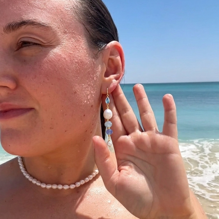 Water Drop💧 Crystal Pearl Earring