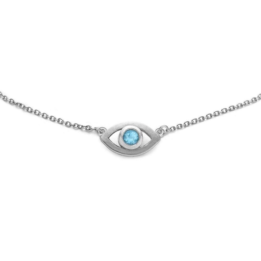 Blue Topaz Eye Necklace - With Love Darling