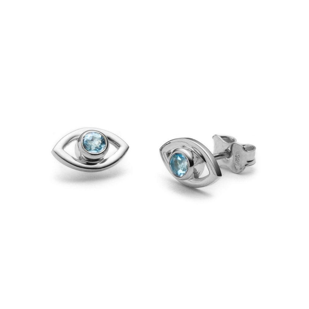Blue Topaz Eye Studs - With Love Darling